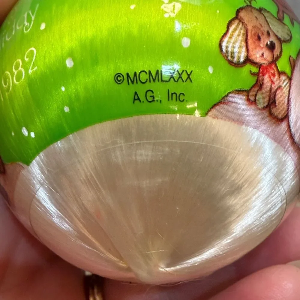 Vintage 1982 Strawberry Shortcake Satin Ornament FLAW